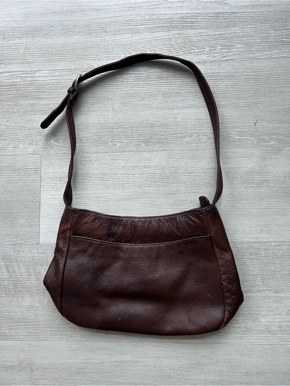 Mila Paoli Genuine Leather Brown Shoulder Bag Vintage Y2K Hobo Purse
